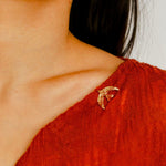 Flying Dove of Peace Brooch Handcrafted Vintage Texture - floysun