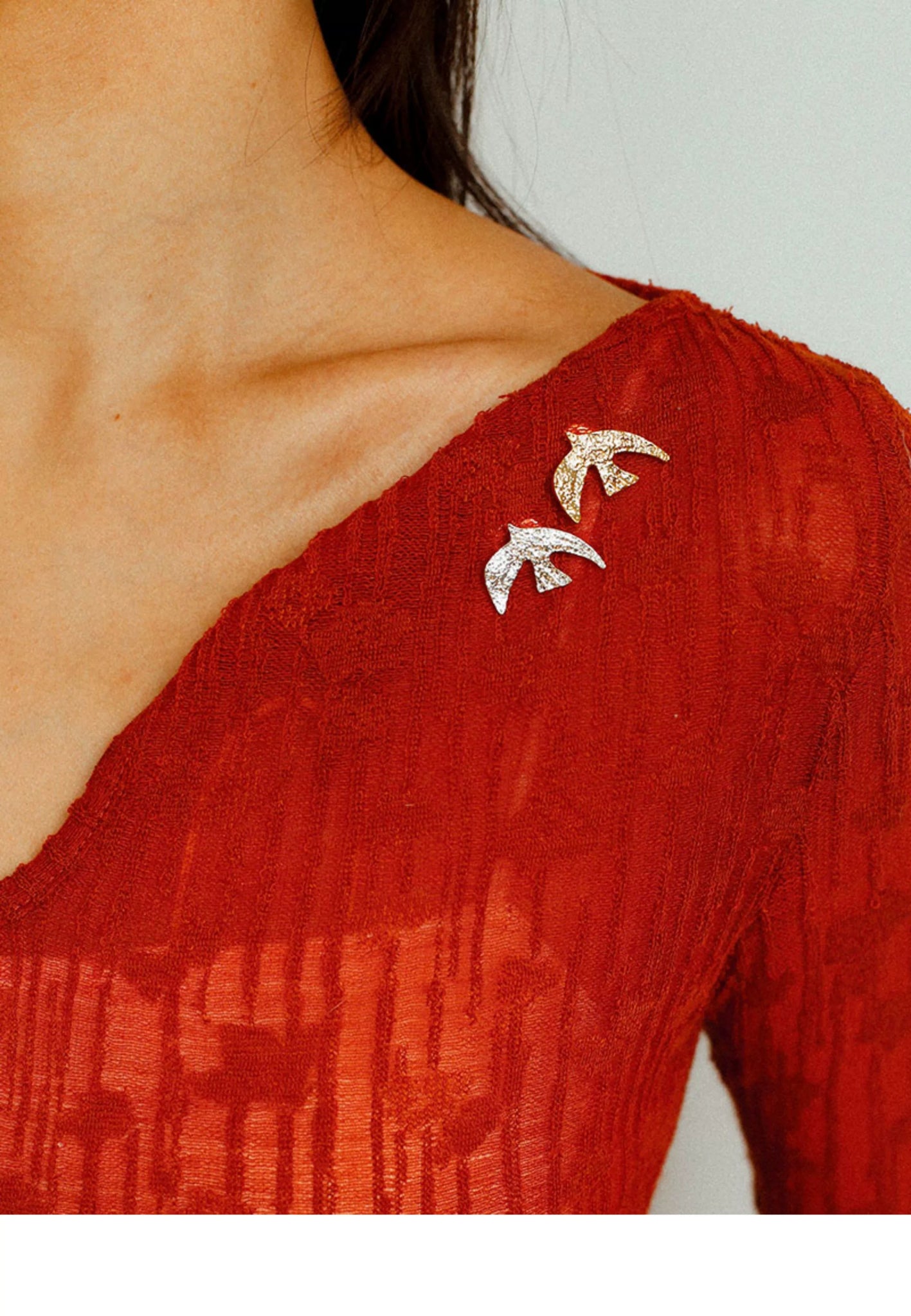Flying Dove of Peace Brooch Handcrafted Vintage Texture - floysun