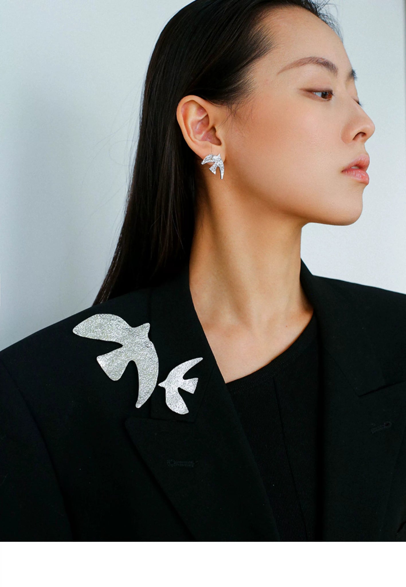 Flying Dove of Peace Earrings Handcrafted Vintage Texture - floysun