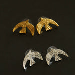 Flying Dove of Peace Earrings Handcrafted Vintage Texture - floysun