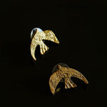 Flying Dove of Peace Earrings Handcrafted Vintage Texture - floysun