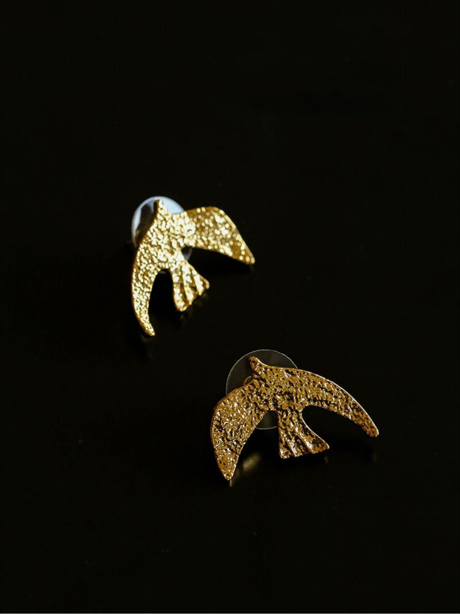 Flying Dove of Peace Earrings Handcrafted Vintage Texture - floysun
