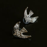 Flying Dove of Peace Earrings Handcrafted Vintage Texture - floysun
