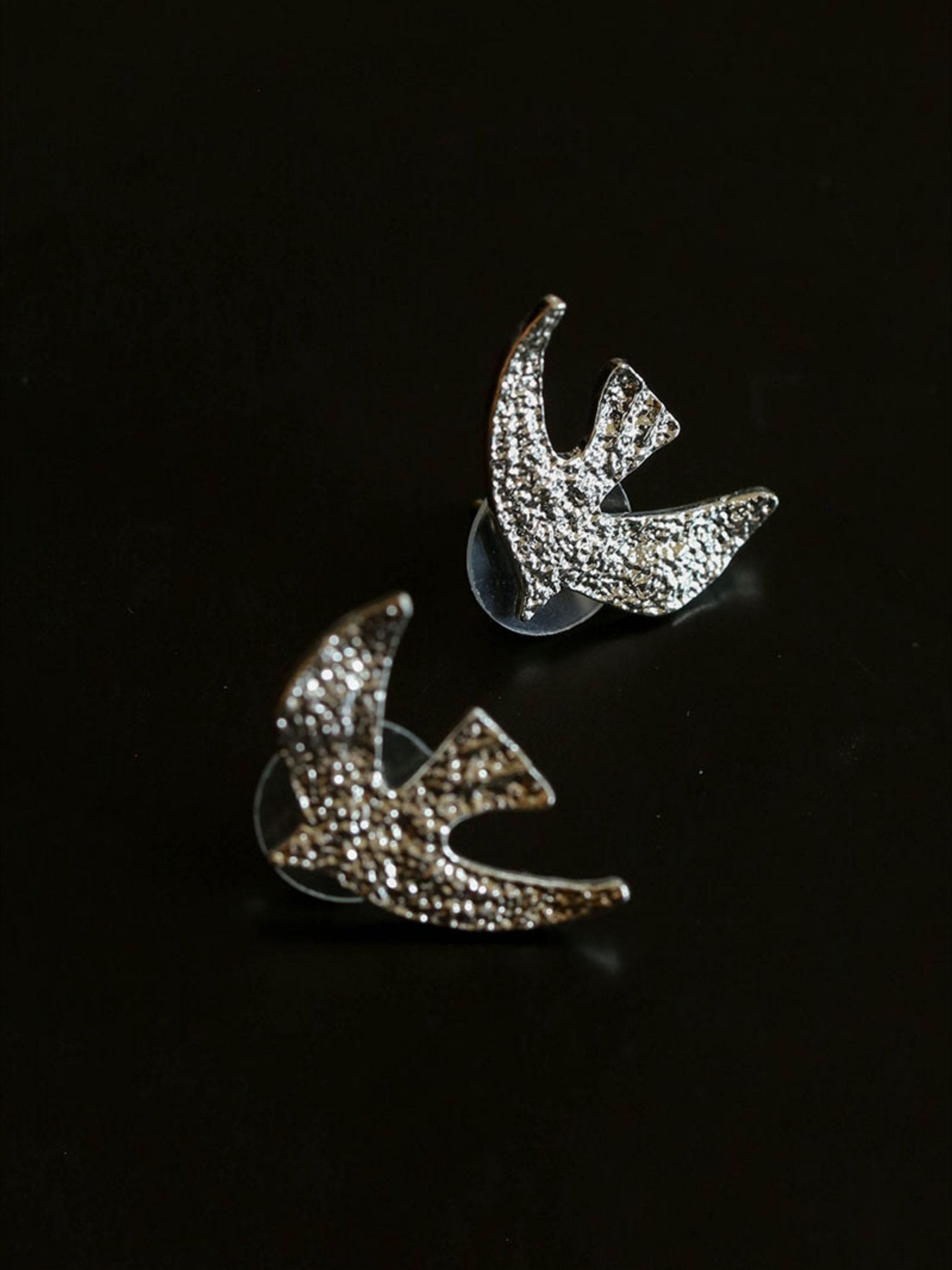Flying Dove of Peace Earrings Handcrafted Vintage Texture - floysun