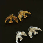 Flying Dove of Peace Earrings Handcrafted Vintage Texture - floysun