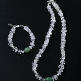 Forest Whisper Clear Quartz & Green Aventurine Bracelet - floysun