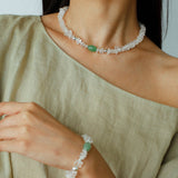 Forest Whisper Clear Quartz & Green Aventurine Bracelet - floysun