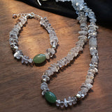 Forest Whisper Clear Quartz & Green Aventurine Bracelet - floysun