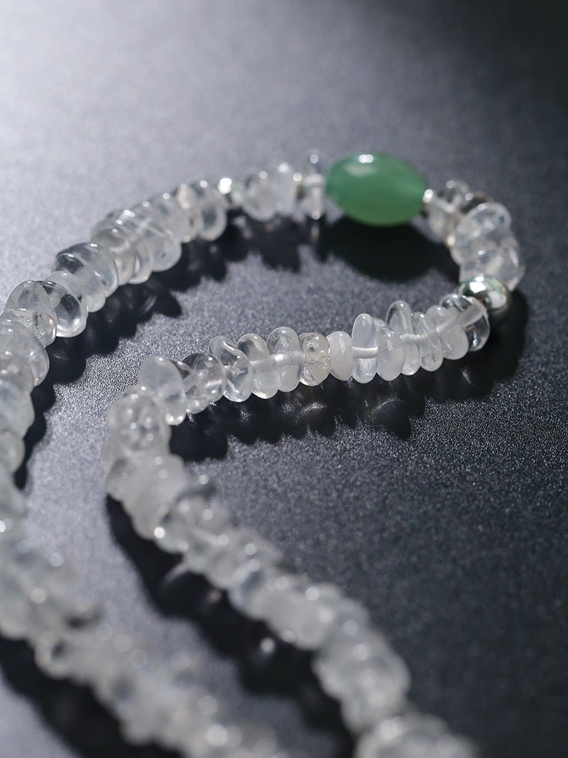 Forest Whisper Clear Quartz & Green Aventurine Necklace - floysun