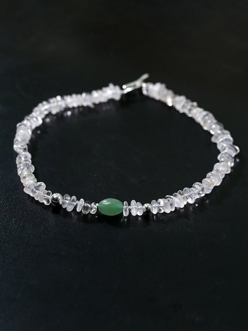 Forest Whisper Clear Quartz & Green Aventurine Necklace - floysun