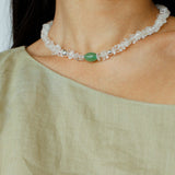 Forest Whisper Clear Quartz & Green Aventurine Necklace - floysun