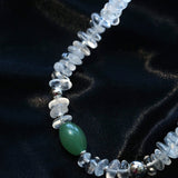 Forest Whisper Clear Quartz & Green Aventurine Necklace - floysun