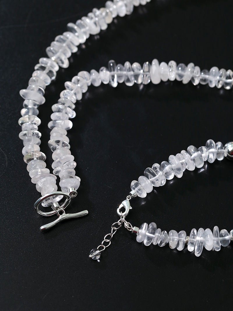 Forest Whisper Clear Quartz & Green Aventurine Necklace - floysun