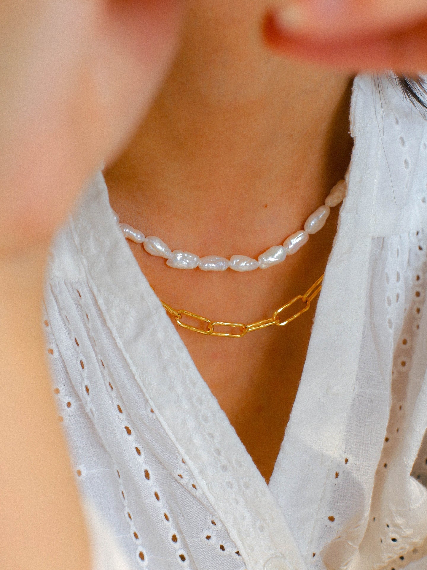 French Simple Baroque Pearl Necklace - floysun