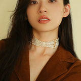 French Style Mini Multi - Layered Pearl Necklace - floysun