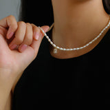 French Zircon Teardrop Pearl Necklace - floysun