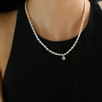 French Zircon Teardrop Pearl Necklace - floysun