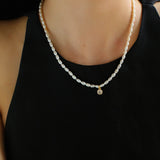 French Zircon Teardrop Pearl Necklace - floysun