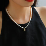 French Zircon Teardrop Pearl Necklace - floysun