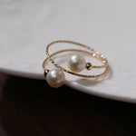 Freshwater Pearl Double Layer Wrapped Ring - floysun