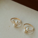 Freshwater Pearl Double Layer Wrapped Ring - floysun