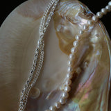 Freshwater Pearl Panel Chain Silver Necklace - floysun