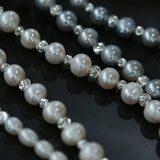 Freshwater Pearl Silver Bean Necklace - White Grey Pearl - floysun