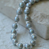 Freshwater Pearl Silver Bean Necklace - White Grey Pearl - floysun
