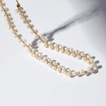 Freshwater Pearl Woven Choker Necklace Chain Pull - out Adjustable - floysun