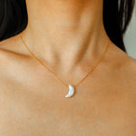 Galactic Romance 925 Silver Natural Pearl Star Moon Necklace - floysun