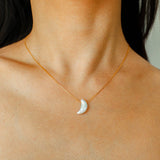 Galactic Romance 925 Silver Natural Pearl Star Moon Necklace - floysun