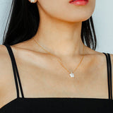 Galactic Romance 925 Silver Natural Pearl Star Moon Necklace - floysun