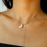 Galactic Romance 925 Silver Natural Pearl Star Moon Necklace - floysun