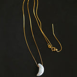 Galactic Romance 925 Silver Natural Pearl Star Moon Necklace - floysun