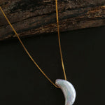 Galactic Romance 925 Silver Natural Pearl Star Moon Necklace - floysun