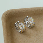 Galaxy Carved Star Brushed Hoop Earrings - floysun