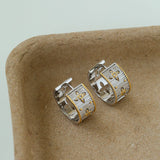 Galaxy Carved Star Brushed Hoop Earrings - floysun
