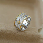 Galaxy Carved Star Brushed Ring - floysun