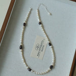 Garnet & Freshwater Pearl Necklace – Ember and Moonlight - floysun