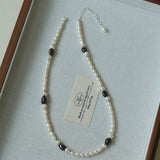 Garnet & Freshwater Pearl Necklace – Ember and Moonlight - floysun