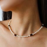 Garnet & Freshwater Pearl Necklace – Ember and Moonlight - floysun