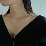 Geometric Layered Necklace with Sculptural Pendant – 18K Gold Vermeil - floysun