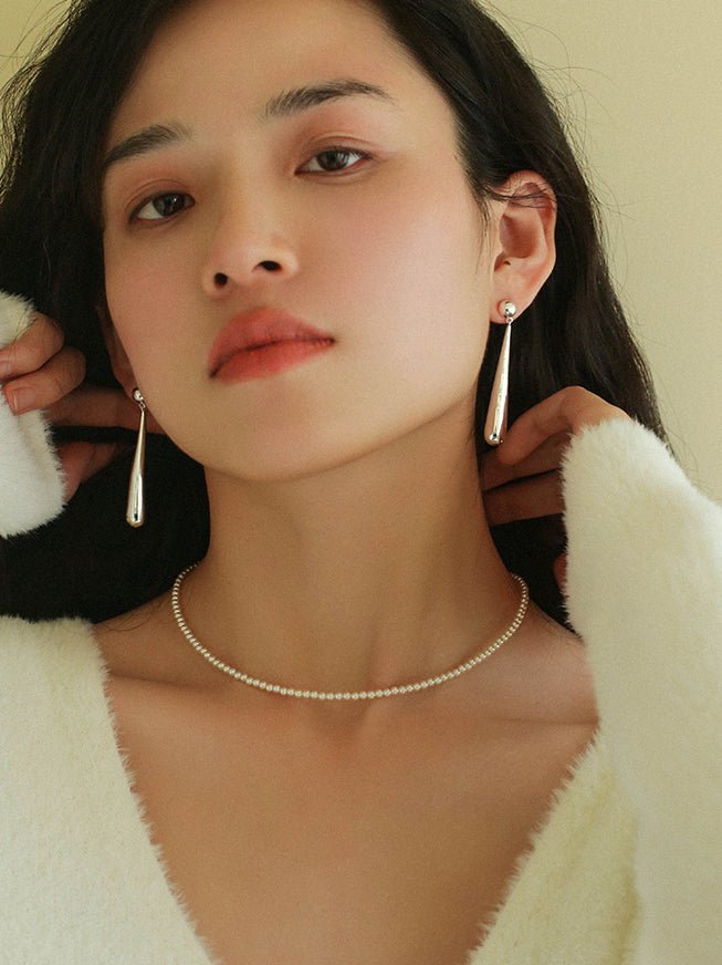 Geometric Metal Wind Long Teardrop Earrings - floysun
