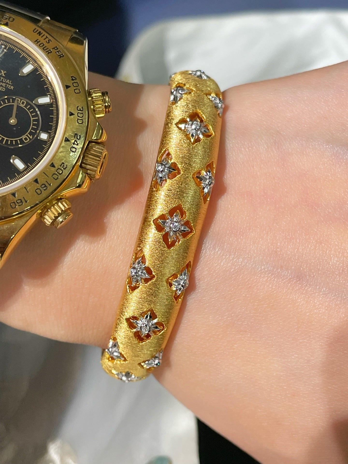 Gilded Clover Filigree Cuff - floysun