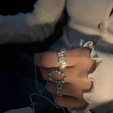Glacier Irregular Sugar Cube 925 Sterling Silver Statement Ring - floysun