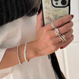 Glacier Irregular Sugar Cube 925 Sterling Silver Statement Ring - floysun