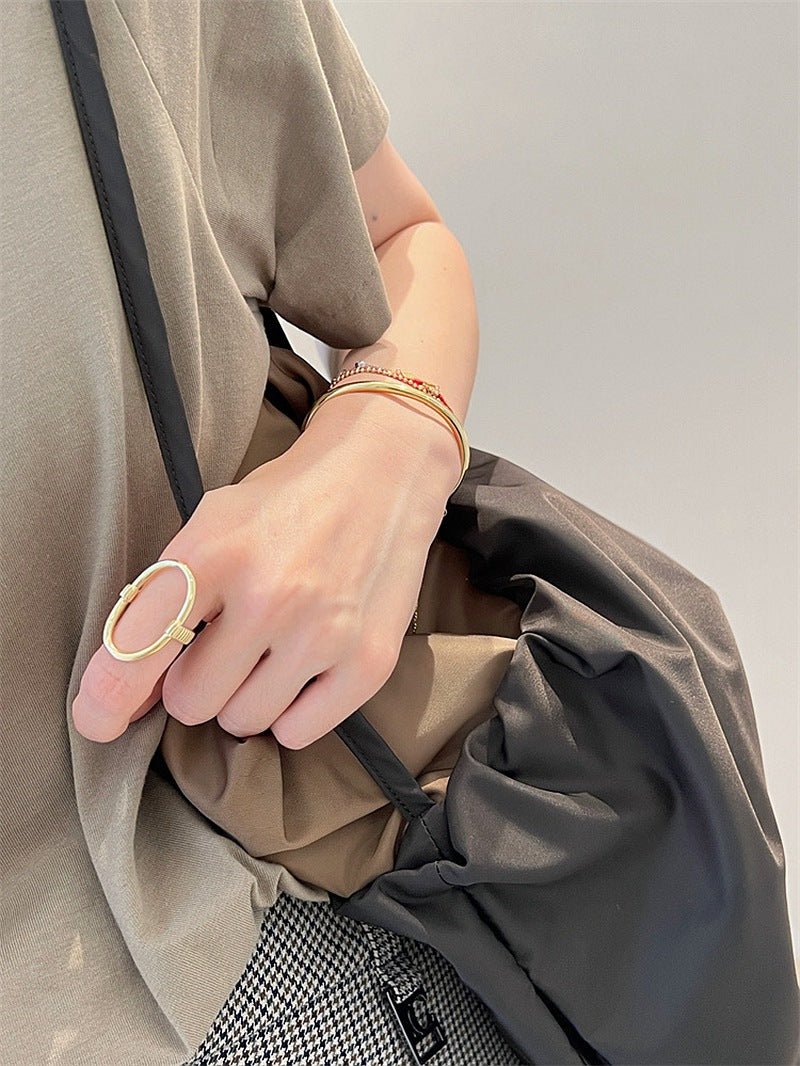 Glamorous Adjustable Oval Rings - Gold - floysun