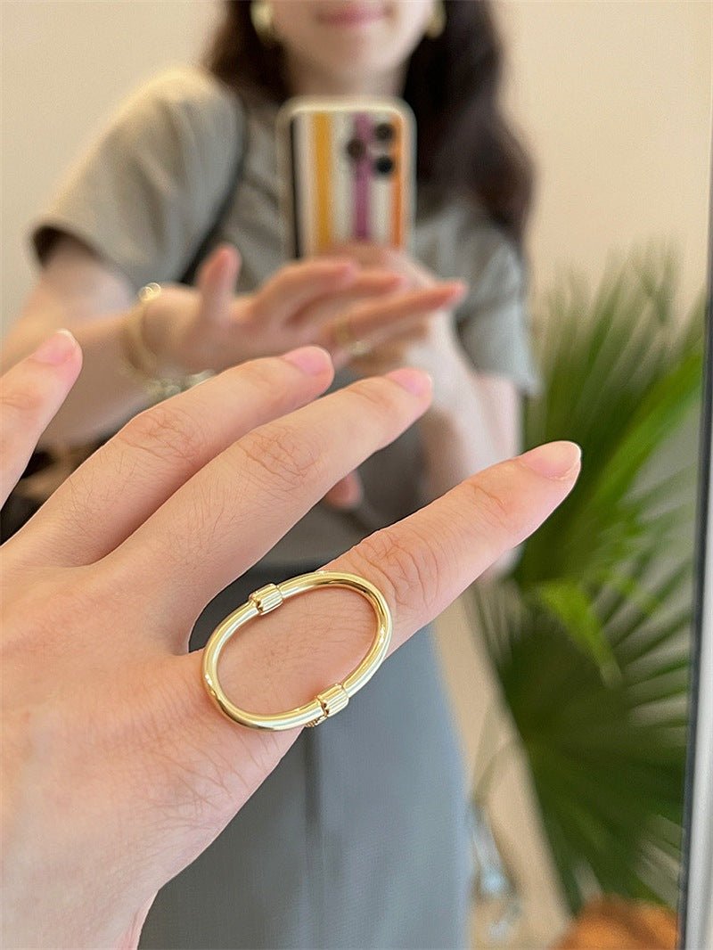 Glamorous Adjustable Oval Rings - Gold - floysun