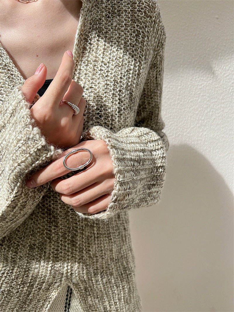 Glamorous Adjustable Oval Rings - Silver - floysun