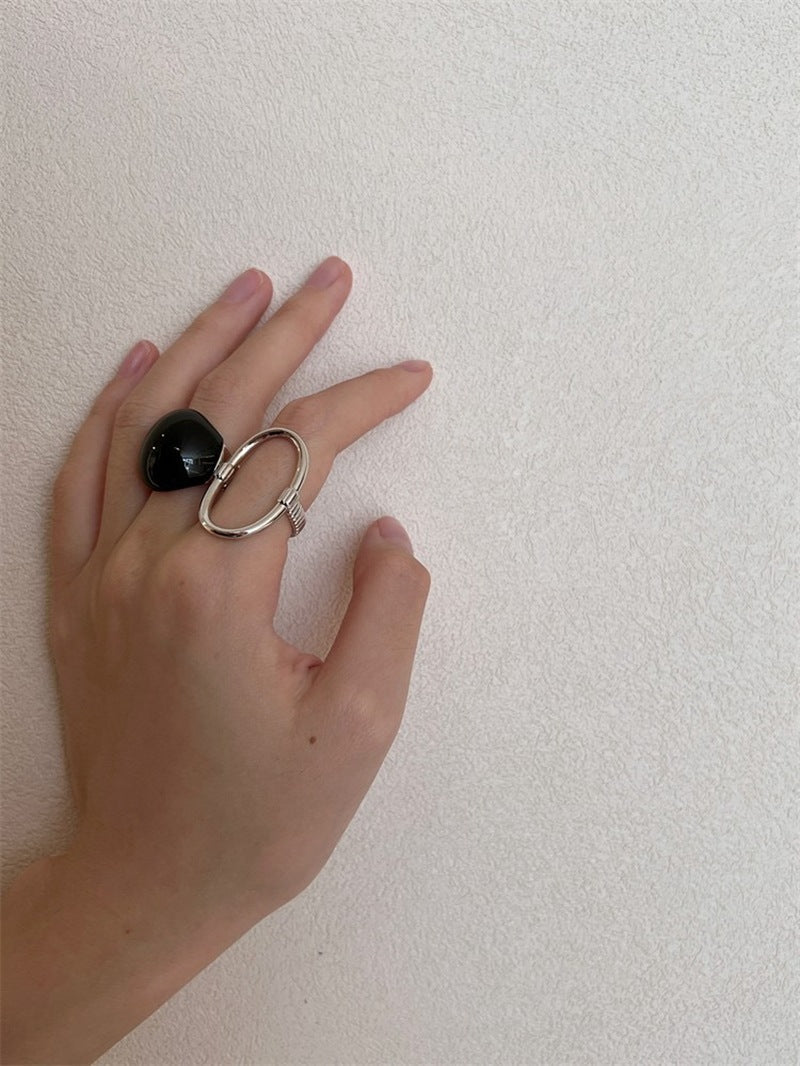 Glamorous Adjustable Oval Rings - Silver - floysun
